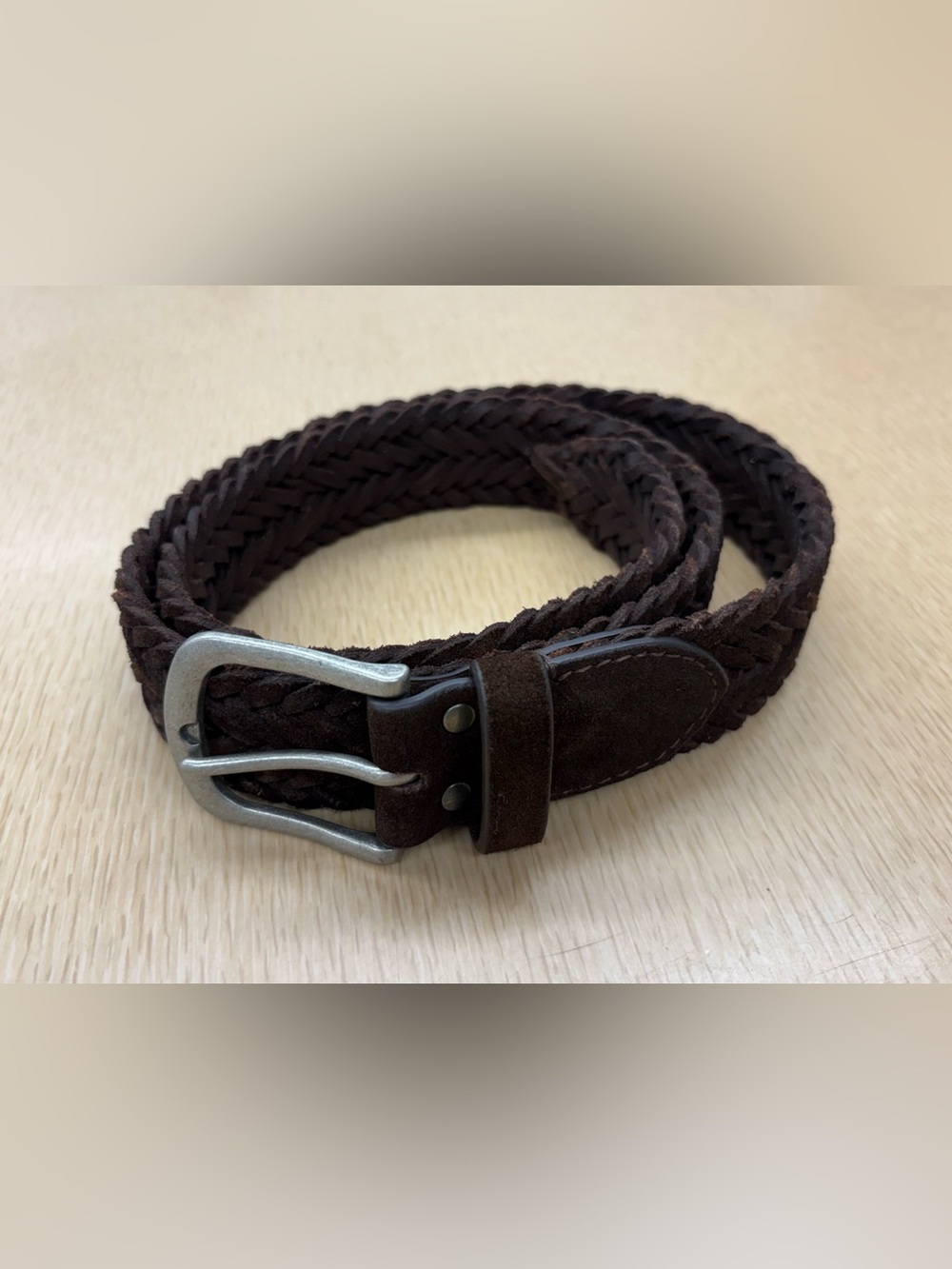 Abercrombie brown braided leather belt